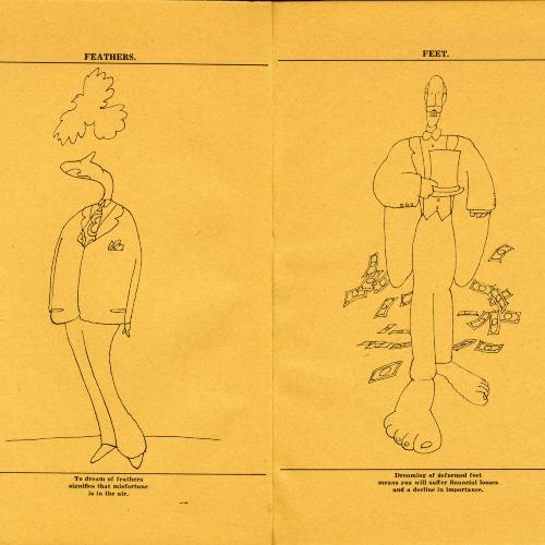 Serial Publications depicts: Cartoon drawings of man with a fish for a head and another man with giant feet.