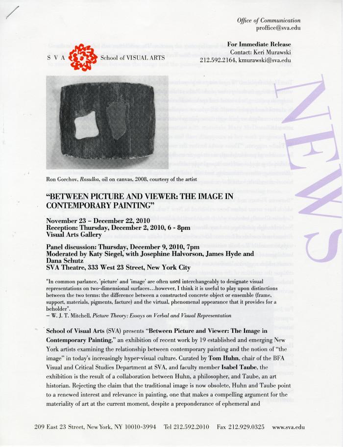 Exhibition Catalogues depicts: page 1 of typed press release