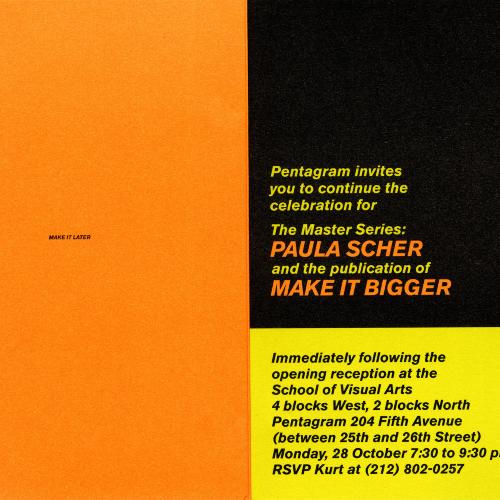 Announcements and invitations depicts: back of afterparty invitation