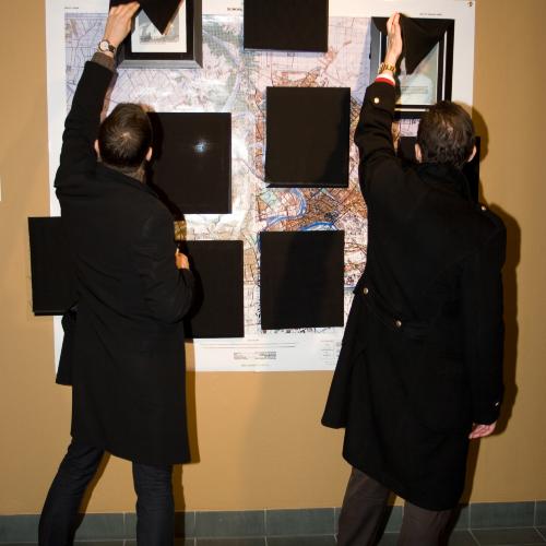 Digital Files depicts: photograph of gallery with artworks installed