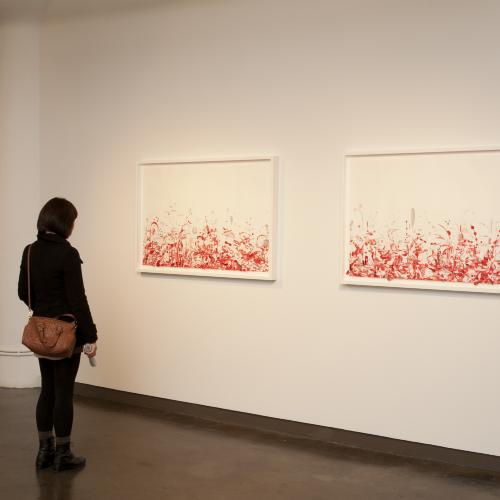Digital Files, Photographic Materials depicts: people looking at artworks in gallery