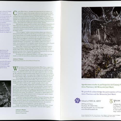 Portfolios depicts: interior spread of exhibition catalog