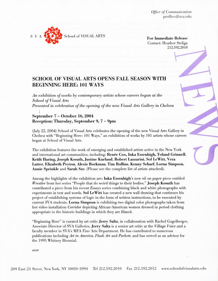 Press Releases depicts: typed press release