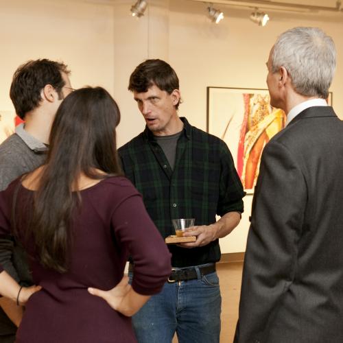 Digital Files, Photographic Materials depicts: people looking at artworks in gallery