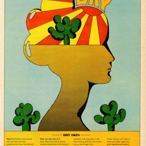 Serial Publications depicts: Girl's outlined profile with a cactus and sun's rays within the profile.