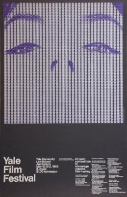 Posters depicts: Eyes and nostrils of a woman's face printed onto a black background 