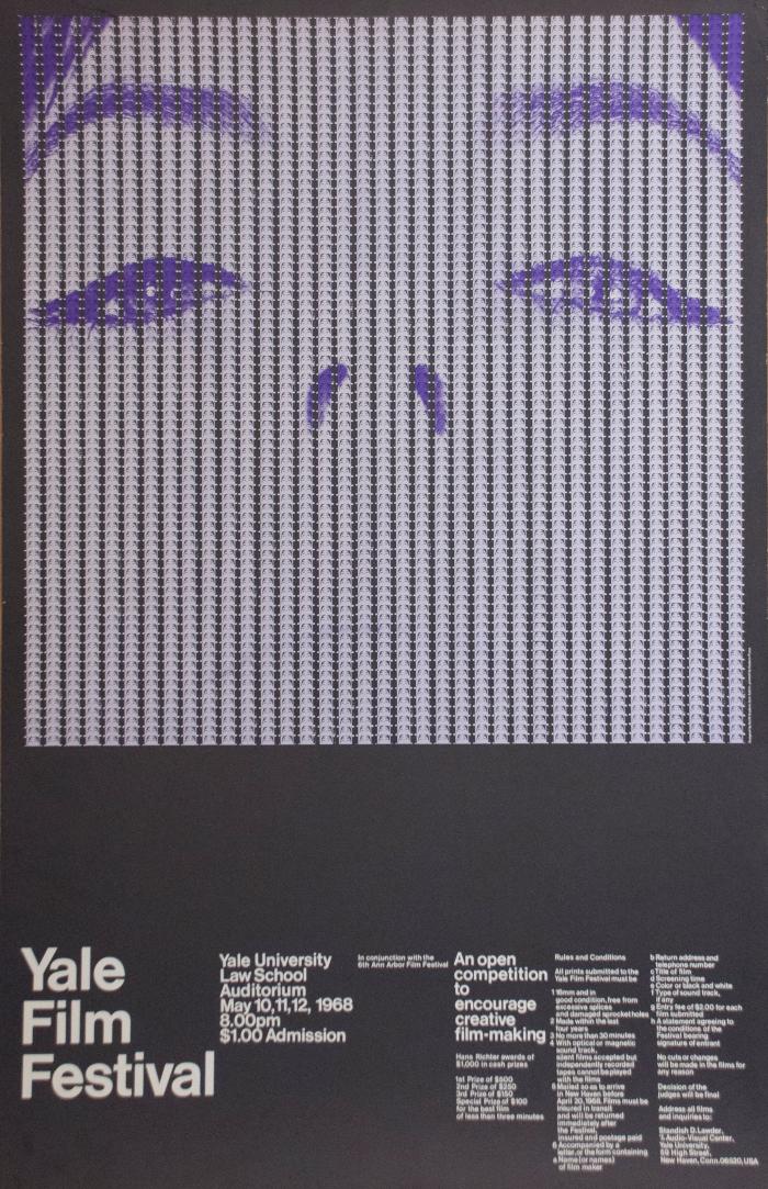 Posters depicts: Eyes and nostrils of a woman's face printed onto a black background 