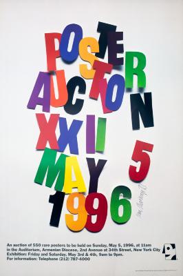 Posters depicts: Poster title in letters cut out from different brightly colored papers and haphazardly arranged