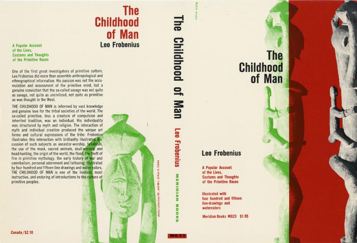 Book Covers depicts: Indigenous sculptures printed in green ink, to the right is an orange block with a black and white sculpture on top