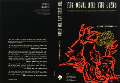 Book Covers depicts: Woodblock print of the devil holding a bunch of Jewish people