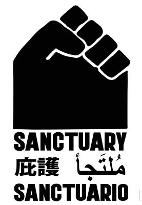 Posters depicts: A minimalist illustration of a power fist in the shape of a house