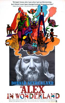 Posters depicts: Photograph of Donald Sutherland with psyschedelic illustrations of people and animals sprouting from his head