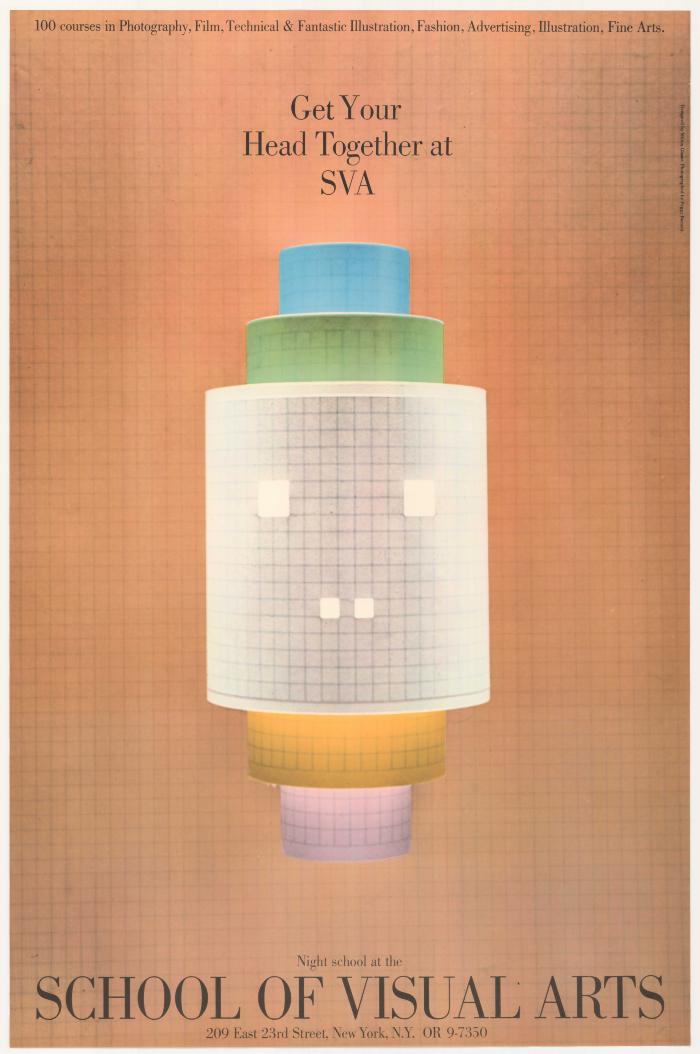 Posters depicts: Pastel cylinders made of graph paper and stacked on top of each other, against a background of graph paper.