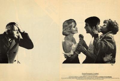 Advertisements depicts: Collaged photo of man turning two ways, each way he is with a different woman. Across the page another many places a hand on his forehead and watches in disbelief.