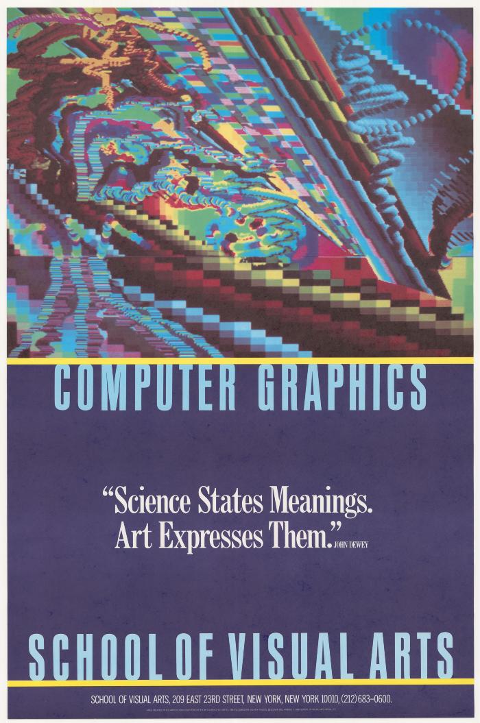 Posters depicts: Colorful, abstract, computer-generated graphics against a black background.