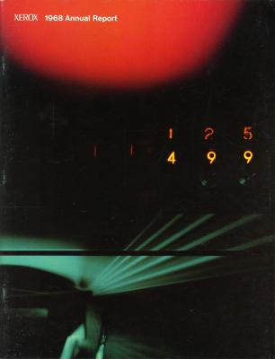 Annual Reports and Corporate Communications depicts: Black background with red glow at the top and green, wispy glow at the bottom and numbers in the middle on the right.