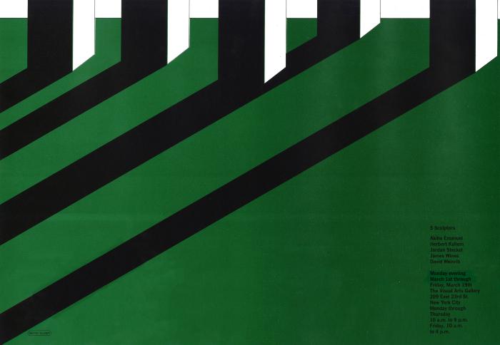 Digital Files depicts: A green field with the bottoms of cubic columns visible casting long black shadows over the field 