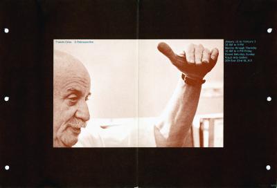 Posters depicts: Exhibition poster featuring photograph of Francis Criss