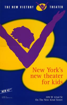 Posters depicts: Blue background with large yellow blob framing the purple silhouette of a person in a bust three quarters view holding their arms out to create a 'V".