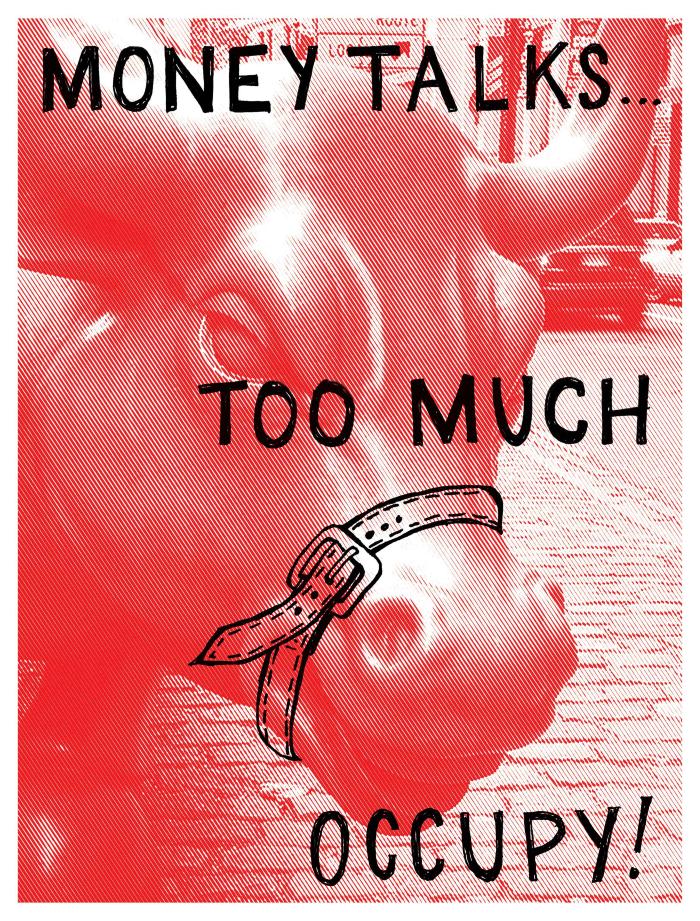 Posters, Prints depicts: Wall Street bull sculpture with muzzle drawn over snout