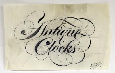 Original Art depicts: Elaborate cursive hand lettering