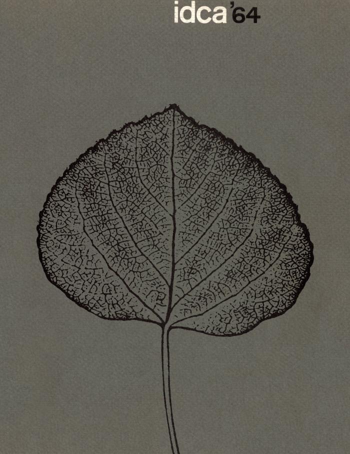 leaf imprint on a gray background