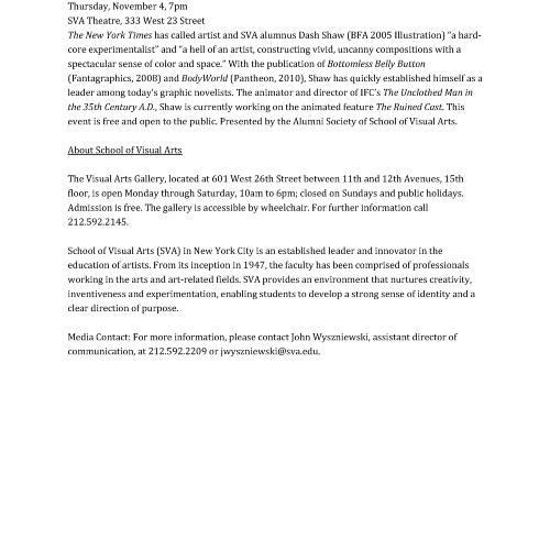 Announcements and invitations depicts: Typewritten description of exhibition