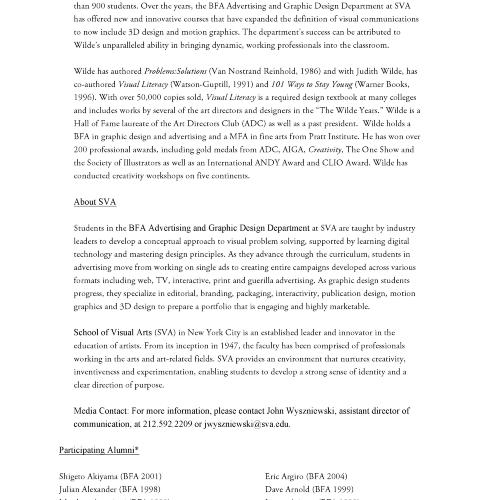 Press Releases depicts: Typewritten description of exhibition
