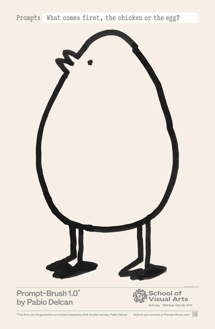 Posters depicts: simple drawing of an egg shaped chick