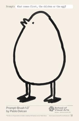 Posters depicts: simple drawing of an egg shaped chick