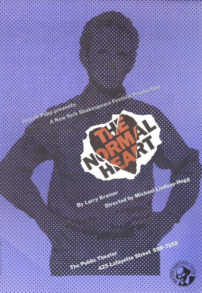 Posters depicts: Davis. Paul. The Public Theater. The Normal Heart poster