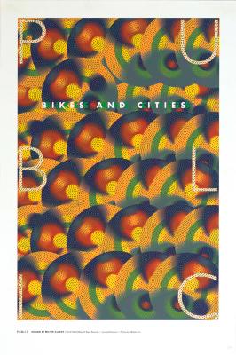 Posters depicts: Color pattern of layered circles that seem to be spinning, with a dot screen printed on top.