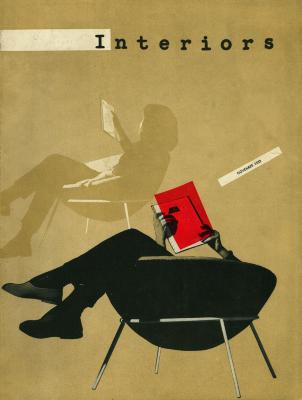 Serial Publications depicts: man sitting upside down with legs hanging over the back of a rounded chair