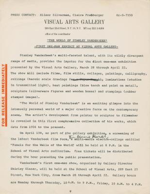 Press Releases depicts: Press release information regarding the exhibition. 