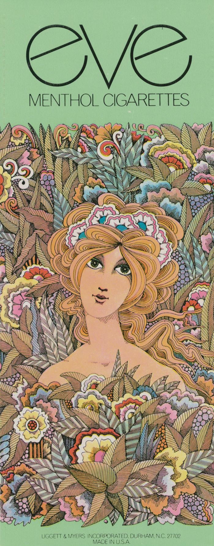 Three-Dimensional Objects depicts: Drawing of a bonde-hared woman surrounded by leaves and flowers
