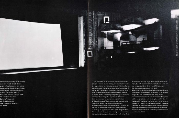 Course Announcements depicts: black and white photo of a darkened movie theater