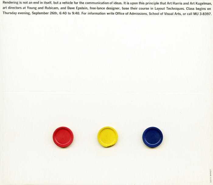 Course Announcements depicts: Red, yellow and blue discs glued to a white card