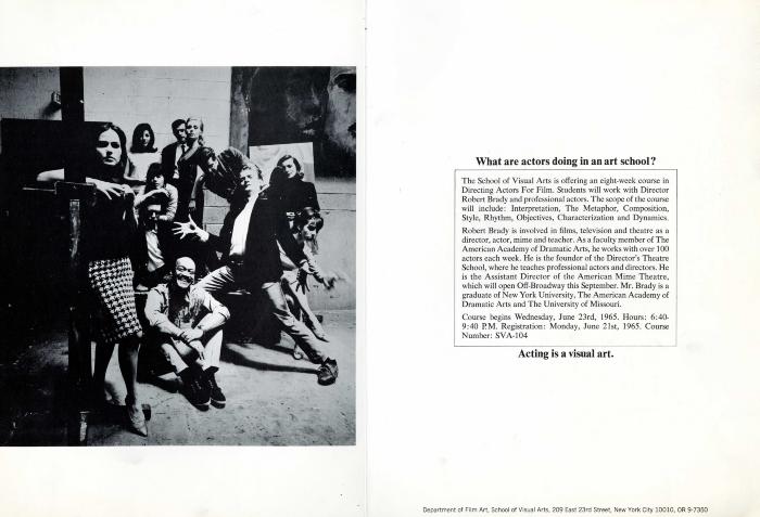 Course Announcements depicts: Black and white photo of students posing dramatically