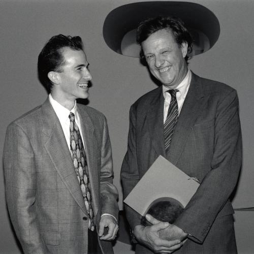 Photographic Materials depicts: unknown man and Ivan Chermayeff at reception