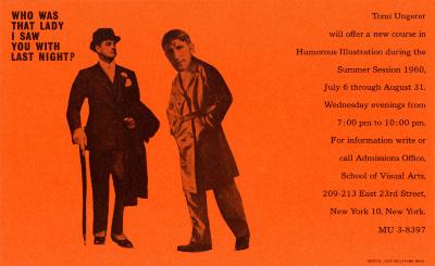 Course Announcements depicts: photocollage of a man in a hat and cane and another man wearing a trenchcoat