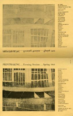Course Announcements depicts: print of windows and a building and the reverse print of the same