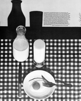 Course Announcements depicts: bottle of milk, glass of milk, and sunny side up egg on checkered tablecloth