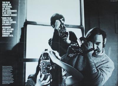 Course Announcements depicts: blue tinted photo of 3 people looking through cameras