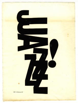 Original Art depicts: Large black letters 'JJA" running vertically and three horizontal 'Z's overlapping with an exclamation point next to them