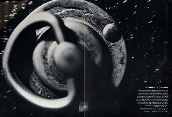 Course Announcements depicts: Close up black and white photo of a camera ring on a metal fixture