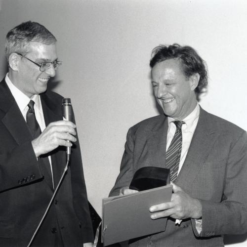 Photographic Materials depicts: David Rhodes and Ivan Chermayeff at reception