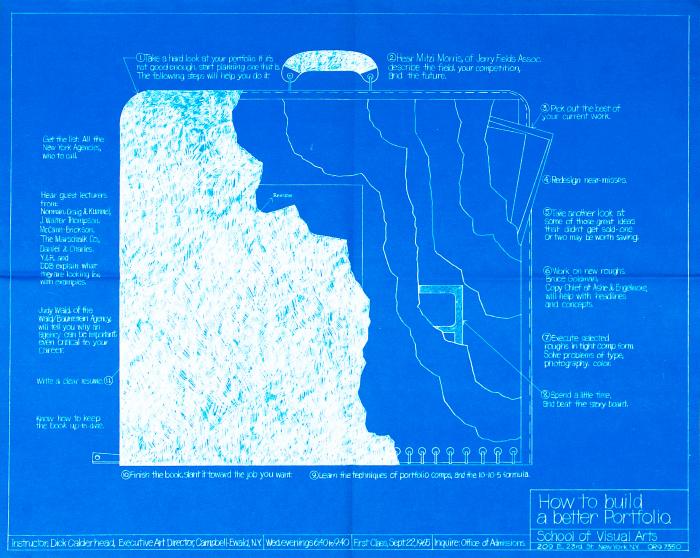 Course Announcements depicts: Blueprint of artwork portfolio