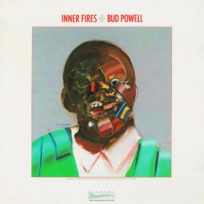 Album Covers depicts: Portrait of a man, presumably Bud Powell, in Arisman's particular style