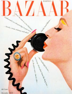 Serial Publications depicts: woman talking into phone with words coming out of it like sun rays
