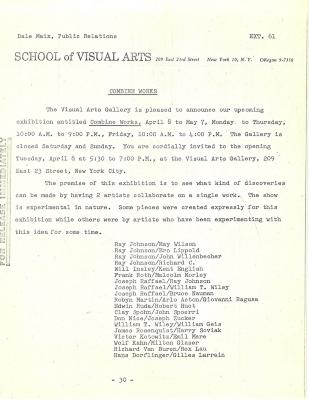 Prints depicts: typed press release